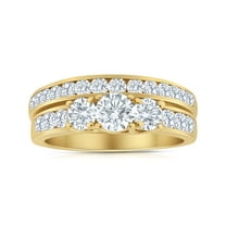 2.00ctw Diamond Three Stone Bridal Set in 14k Yellow Gold