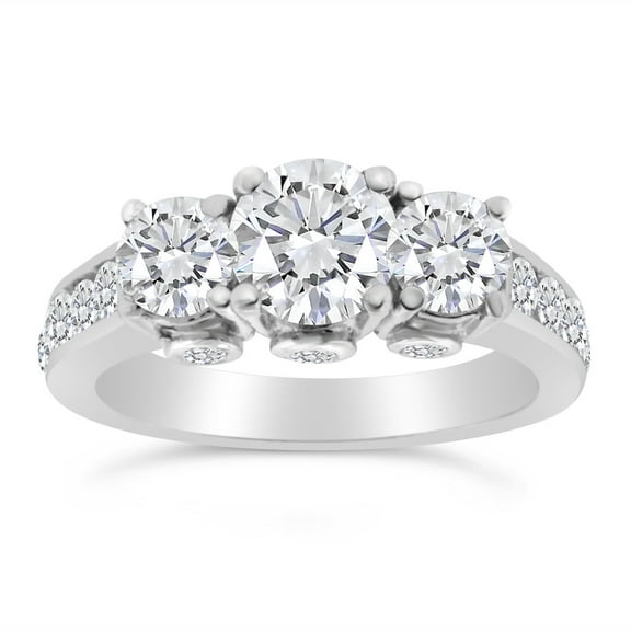 2.00ctw Diamond Three Stone Ring in 14k White Gold
