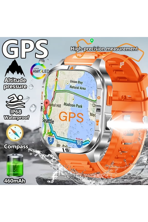 2.01" GPS Smartwatch, Bluetooth 5.4 Call, Precise GPS Tracking, 100+ Sports Modes, Fitness Tracker, IP68 Waterproof, Cloud Watch Face, Remote Photo Capture