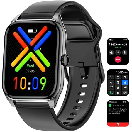 Haulvean 2025 New 1.96-inch Military Smart Watches for Men, with Answer/Make Calls, Fitness Tracker Watch, fits for Android and Iphone Devices (Black)
