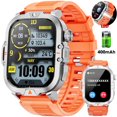 thumbnail image 1 of Smartwatch for Men with Fitness Tracker, 2.01-inch Answer/Make Calls/100+ Sport Modes, IP68 Waterproof, men's Military Smartwatch compatible with Android IPhone Devices (Orange), 1 of 7