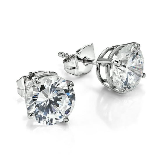 2.02 CT Certified Lab Grown Round Diamond Studs Earrings in 14k White Gold E VS2