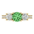thumbnail image 1 of Three-Stone Engagement Ring for Women - 1.97ct Simulated Green Diamond in 14K Yellow Gold Promise Ring, 1 of 8