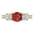 thumbnail image 1 of 1.97 ct Round Cut Natural Garnet 3 Stone 18K Yellow Gold Womens Engagement Ring, 1 of 5