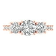 thumbnail image 1 of 1.97 ctw 3 Stone Anniversary Ring for Women | Round Cut White Sapphire | Hyperallergenic Solid 18K Rose Gold, 1 of 5