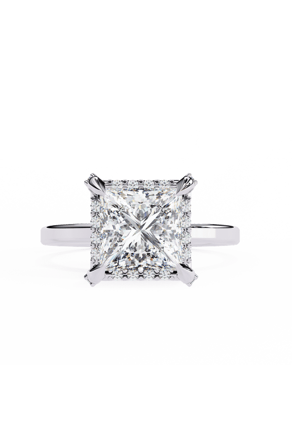2.03 CT Princess Cut IGI Certified Lab Created Diamond 4 Prong With Gold Wedding Ring, Princess Cut Anniversary Propose Ring For Women