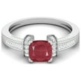 thumbnail image 1 of 2.03 Cts Cushion Shape Ruby Glass Filled Art Deco Shank 925 Sterling Silver Classic Valentines Day Gifts Ring, 1 of 3
