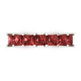 thumbnail image 1 of 2.03 ct Brilliant Princess Cut Natural Garnet 14k White Gold Eternity Band SZ 6.75, 1 of 6