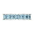 thumbnail image 1 of 2.03 ct Brilliant Princess Cut Natural Swiss Blue Topaz 18K White Gold Eternity Band SZ 8.5, 1 of 6