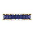 thumbnail image 1 of 2.03 ct Brilliant Princess Cut Simulated Tanzanite 18K Yellow Gold Eternity Band SZ 10.75, 1 of 6