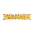 thumbnail image 1 of 2.03 ct Brilliant Princess Cut Simulated Yellow Diamond 18K Rose Gold Eternity Band SZ 8, 1 of 6