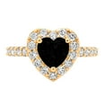 thumbnail image 1 of 2.03 ct Heart Cut Natural Onyx with Simulated Diamond Halo Accents 18K Yellow Gold Womens Engagement Ring, 1 of 5