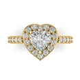 thumbnail image 1 of Clara Pucci 14K Yellow Gold 2.03ct Clear Halo Ring for Women, 1 of 8