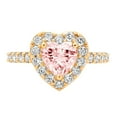 thumbnail image 1 of 2.03 ct Heart Cut Simulated Pink Diamond with Simulated Diamond Halo Accents 18K Yellow Gold Womens Engagement Ring, 1 of 4
