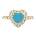 thumbnail image 1 of 2.03 ct Heart Cut Simulated Turquoise with Simulated Diamond Halo Accents 14K Yellow Gold Womens Engagement Ring, 1 of 4
