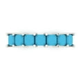 thumbnail image 1 of 1.75 ctw Wedding Band for Women - 14K White Gold Simulated Turquoise Stackable Eternity Ring, 1 of 6
