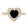 thumbnail image 1 of 2.03 ct Heart Cut Natural Onyx with Simulated Diamond Halo Accents 18K Yellow Gold Womens Engagement Ring, 1 of 5