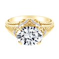 thumbnail image 1 of AFFY 2.04 Carat Oval Shape Moissanite & Natural Diamond Engagement Ring 14K Solid Yellow Gold Ring Size-8, 1 of 2
