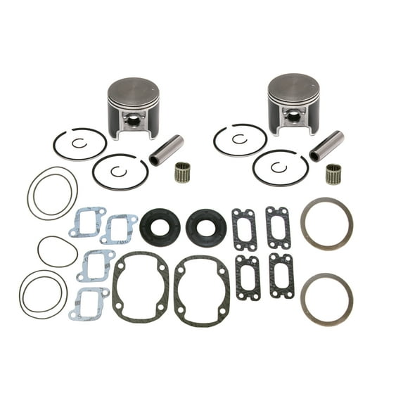 2 .040 Over Bore Pistons Bearings & Full Gasket Kit for Ski-Doo 500 Formula 73mm