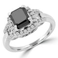 thumbnail image 1 of 2.05 CTW Round Black Diamond Halo Engagement Ring in 14K White Gold - Size 8.5, 1 of 1