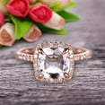 thumbnail image 1 of 2.05 Carat 7mm Cushion Cut Morganite Engagement Ring Wedding Ring Promise Ring 10k Rose Gold Claw Prong Stacking Band Anniversary Gift, 1 of 6
