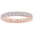 thumbnail image 1 of AFFY 2.05 Carat (Cttw) Round Cut White Natural Diamond Eternity Anniversary Wedding Band Ring In 14k Solid Rose Gold Ring Size-8, 1 of 1