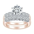 thumbnail image 1 of AFFY 2.05 Carat (Cttw) Round Shape White Natural Diamond Engagement Wedding Band Ring Set In 14k Solid Rose Gold Ring Size-6.5, 1 of 1