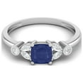 thumbnail image 1 of 2.05 Cts Cushion Blue Sapphire 925 Sterling Silver Classic Accent Mother's Day Gift Ring, 1 of 1