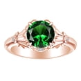thumbnail image 1 of AFFY 2.05 carat Round Shape Simulated Green Emerald Engagement Ring 14K Solid Rose Gold Ring Size-10, 1 of 2