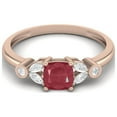 thumbnail image 1 of Mooneye 2.06 Cts Cushion Ruby Solitaire 925 Sterling Silver Rose Vermeil Classic Women Wedding Ring, 1 of 3