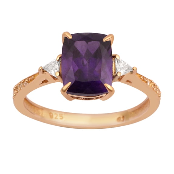 2.06 Ctw Octagon shape Amethyst 925 Silver Solitaire Ring Women Valentines Day Gifts Jewelry