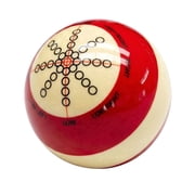 2.06" Professional Red & White Billiard Training Cue Ball | Precision Resin Practice Ball with Spin Markings for Pool Players