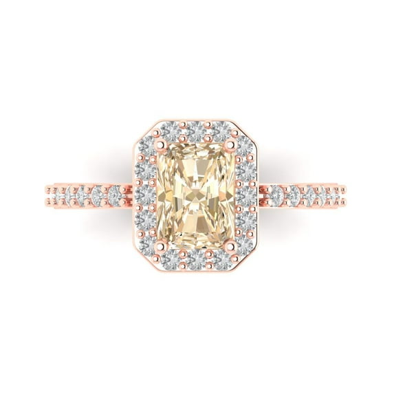 Solitaire with Accents Engagement Ring for Women - 1.92ct Natural Morganite in 14K Rose Gold Promise Ring