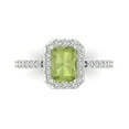 thumbnail image 1 of Solitaire with Accents Engagement Ring for Women - 1.92ct Natural Peridot in 14K White Gold Promise Ring, 1 of 8