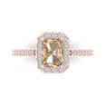 thumbnail image 1 of Solitaire with Accents Engagement Ring for Women - 1.92ct Yellow Moissanite in 14K Rose Gold Promise Ring, 1 of 7