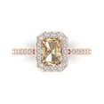 thumbnail image 1 of Solitaire with Accents Engagement Ring for Women - 1.92ct Yellow Moissanite in 14K Rose Gold Promise Ring, 1 of 6