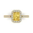 thumbnail image 1 of Halo Engagement Ring for Women - 1.92ct Simulated Yellow Diamond in 14K Yellow Gold Promise Ring, 1 of 8