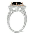 thumbnail image 1 of 2.07 ct Princess Cut Natural Onyx Halo Engagement Ring for Women in 14K White/Rose Gold, 1 of 2