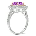thumbnail image 1 of 2.07 ct Princess Cut Simulated Alexandrite Halo Engagement Ring for Women in 18K White/Rose Gold, 1 of 2