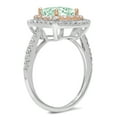 thumbnail image 1 of 2.07 ct Princess Cut Simulated Green Diamond Halo Engagement Ring for Women in 18K White/Rose Gold, 1 of 2