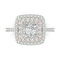 thumbnail image 1 of Halo Engagement Ring for Women - 2.07ct Moissanite in 14K White/Rose Gold Promise Ring, 1 of 8