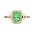 thumbnail image 1 of Halo Engagement Ring for Women - 1.92ct Simulated Green Diamond in 14K Yellow Gold Promise Ring, 1 of 6