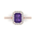 thumbnail image 1 of Solitaire with Accents Engagement Ring for Women - 1.92ct Natural Amethyst in 14K Rose Gold Promise Ring, 1 of 6
