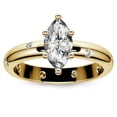 thumbnail image 1 of 2.08 Carat Stylish Marquise Shape Solitaire Moissanite (D/VVS1) Wedding Ring for her Solid 18K Yellow Gold Size 8.5 by Diamond-Capitals, 1 of 4