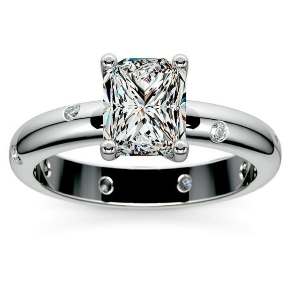 2.08 Ct Radiant Cut Solitaire Moissanite (D/VVS1) Luxurious Engagement Ring for Ladies in 14K White Gold Size 7 by Diamond-Capitals