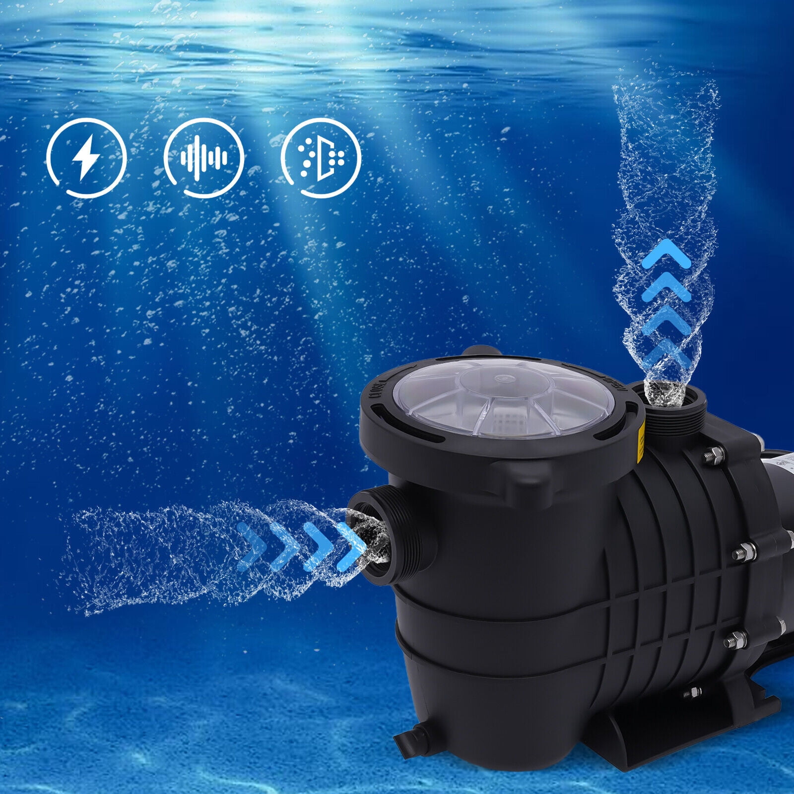 2HP Swimming Pool Pump Motor With Strainer – For Hayward, Above/In-Ground Pools, 6500 GPH, 110-240V, Lifetime Warranty