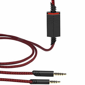 2.0M Replacement Audio Cable Compatible with Astro A40 A40TR Gaming Headset,Inline Mute Wire and No Volume Control Cord (Nylone Cord,Red/Black)
