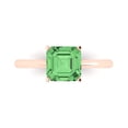 thumbnail image 1 of Clara Pucci 14K Rose Gold 2ct Green Solitaire Ring for Women, 1 of 8