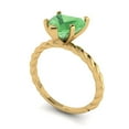 thumbnail image 1 of 2.0ct heart cut green Zircon 18k yellow gold Bridal Wedding Engagement Promise Anniversary Ring for Women size 3.75, 1 of 7