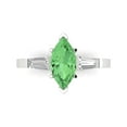 thumbnail image 1 of Three-Stone Engagement Ring for Women - 2ct Simulated Green Diamond in 14K White Gold Promise Ring, 1 of 7